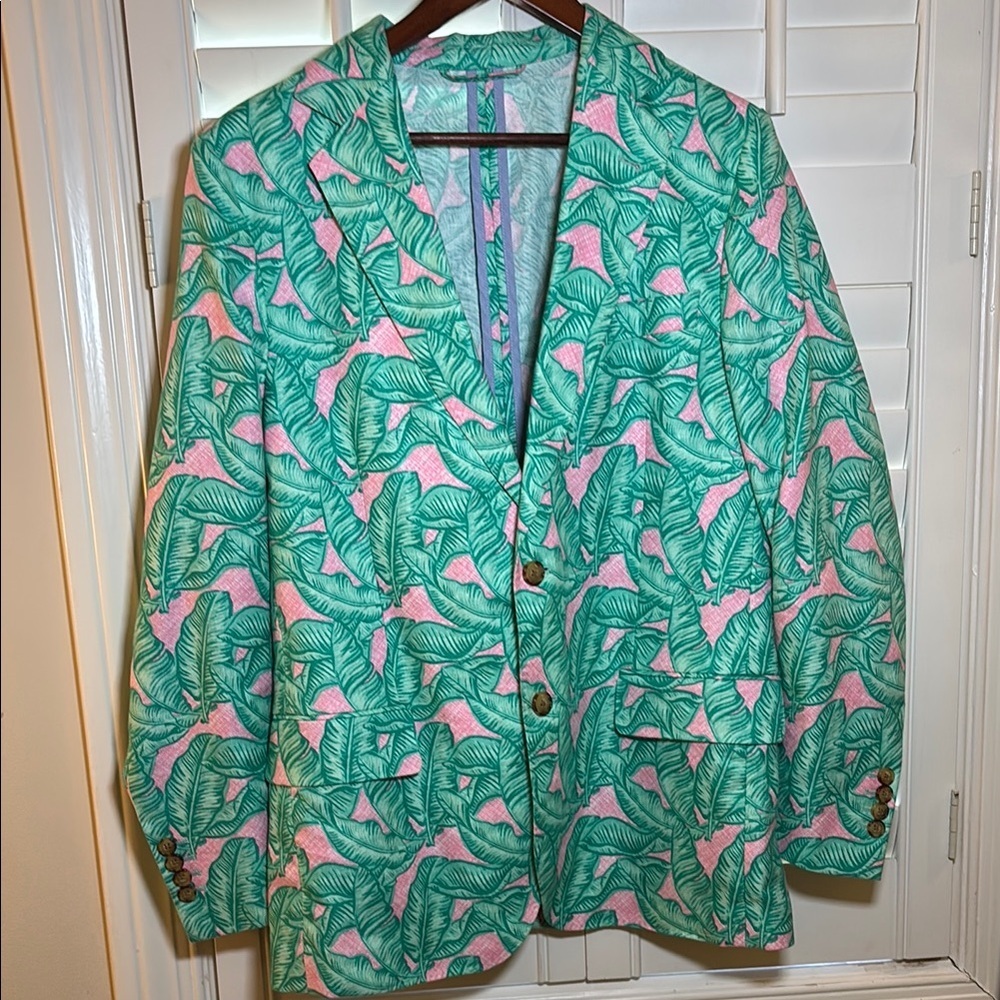 Vineyard Vines Banana Leaf Pink Blazer 38R